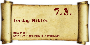 Torday Miklós névjegykártya