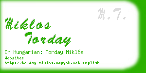 miklos torday business card